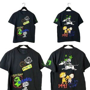 Nickeledeon T Shirt Rugrats Cartoon Characters Double Sided Graphic Tee Large L